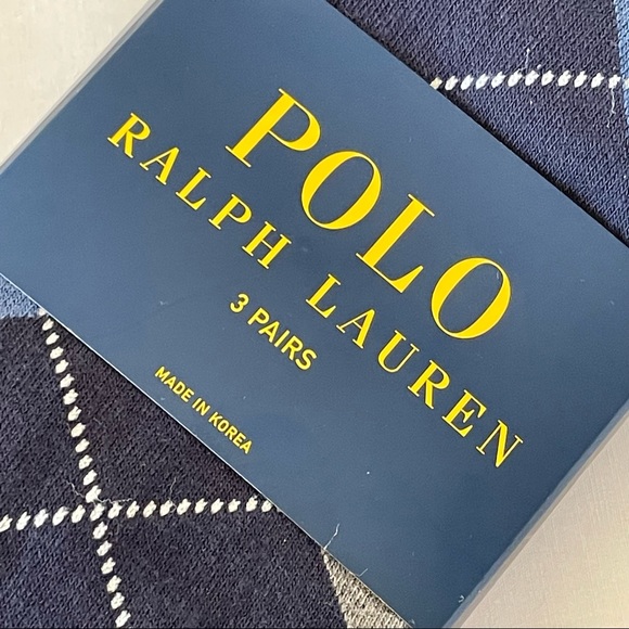 Polo Ralph Lauren Men's Dress Crew Socks 3 Pairs Set NWT New ZP899846PKN NAVBL - Picture 3 of 13